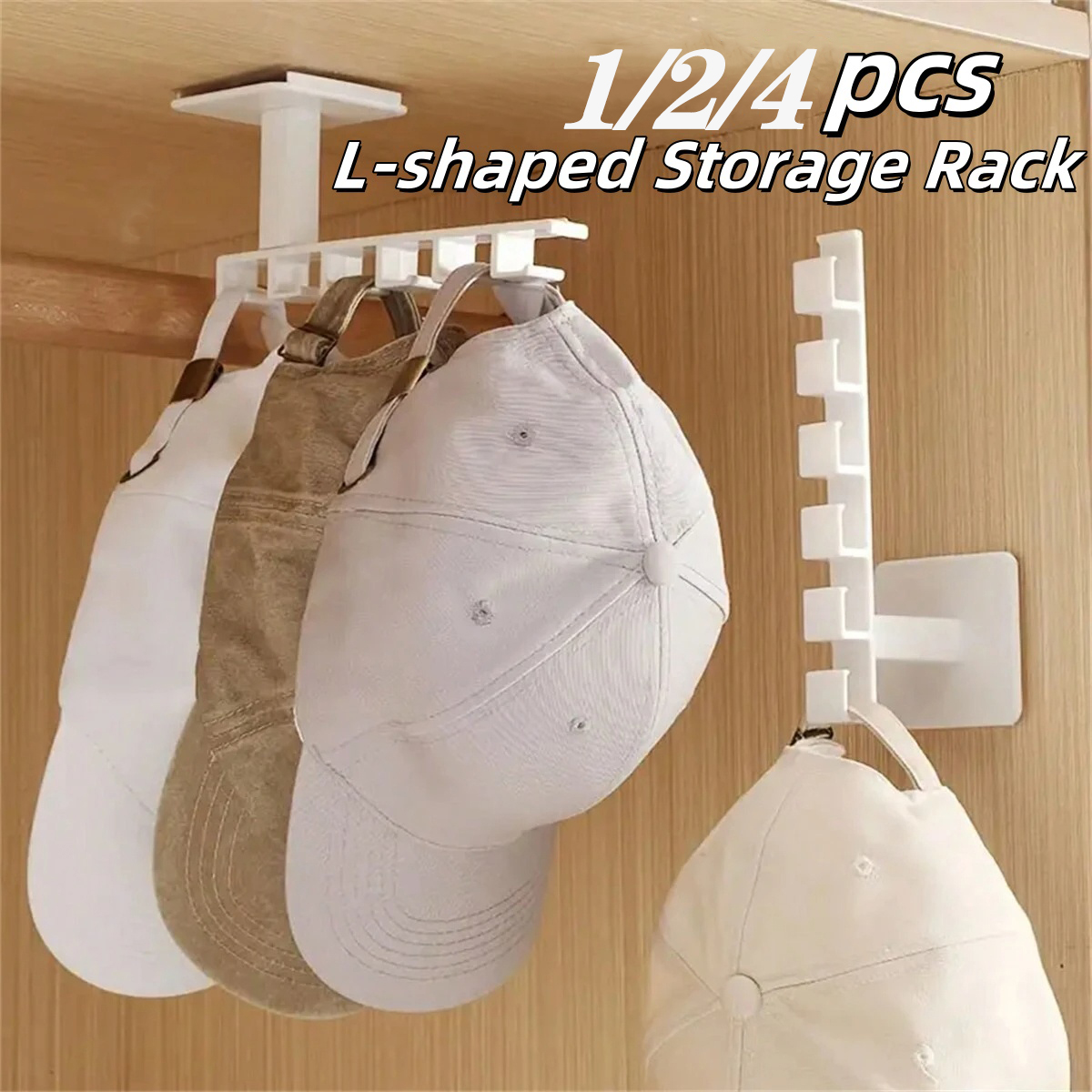 Baseball Cap Structured - 1/2/4Pcs Punch Free Hat Hanger L-shaped