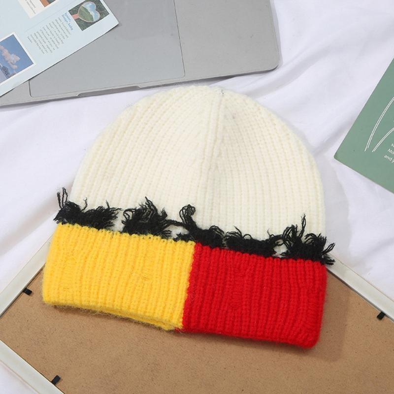 Korean Version Color Matching  - Beanie Cuffed Knit avaliação e preço