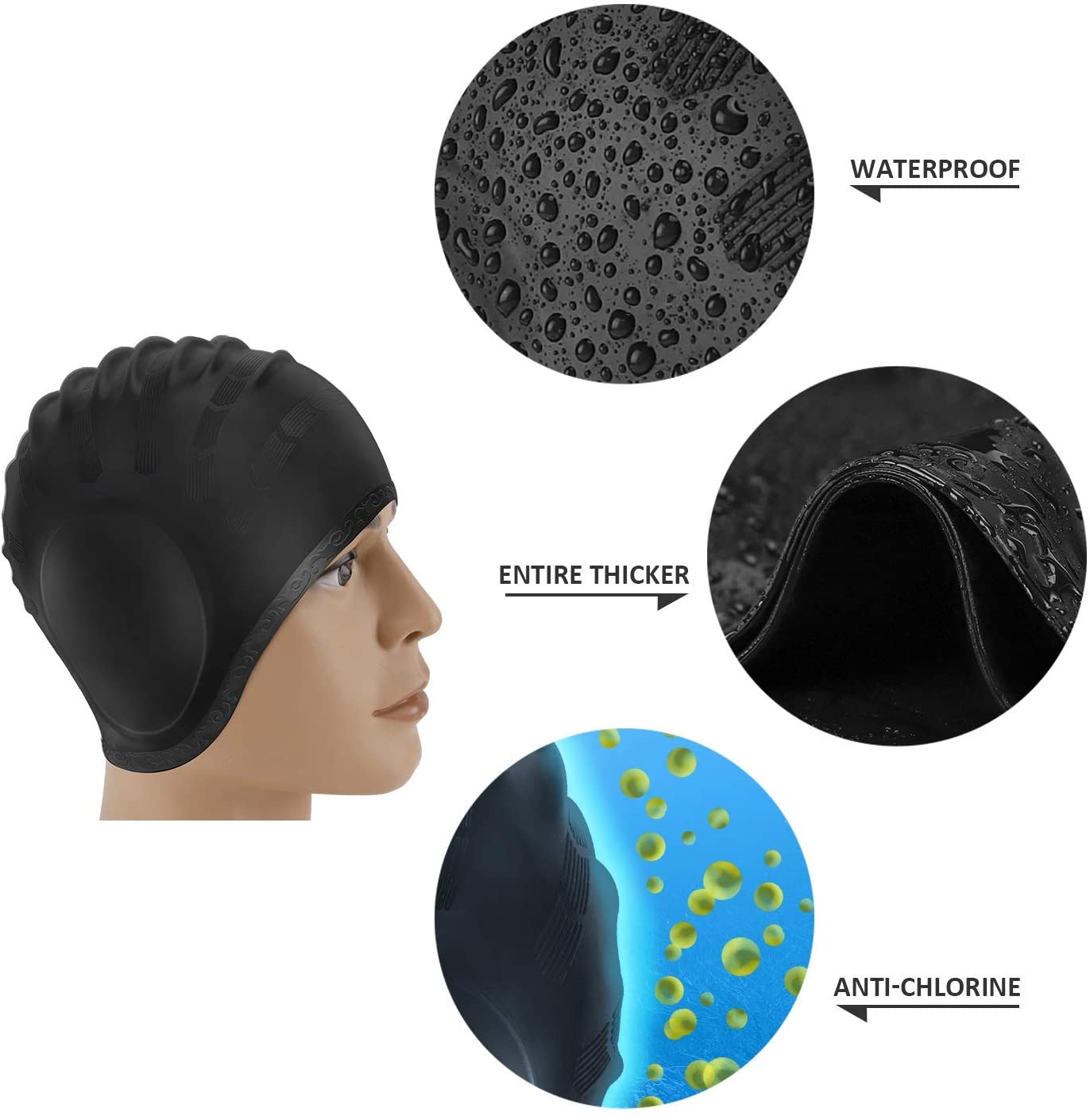 Adults Swimming Caps Men Women - Swim Hat Silicone avaliação e preço