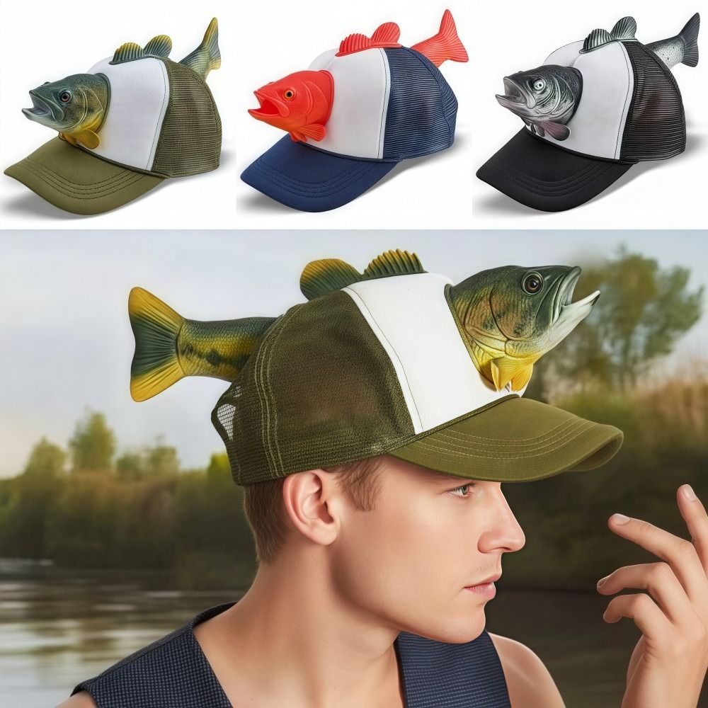 Funny 3D Fish Animal Trucker H - Trucker Cap Mesh avaliação e preço
