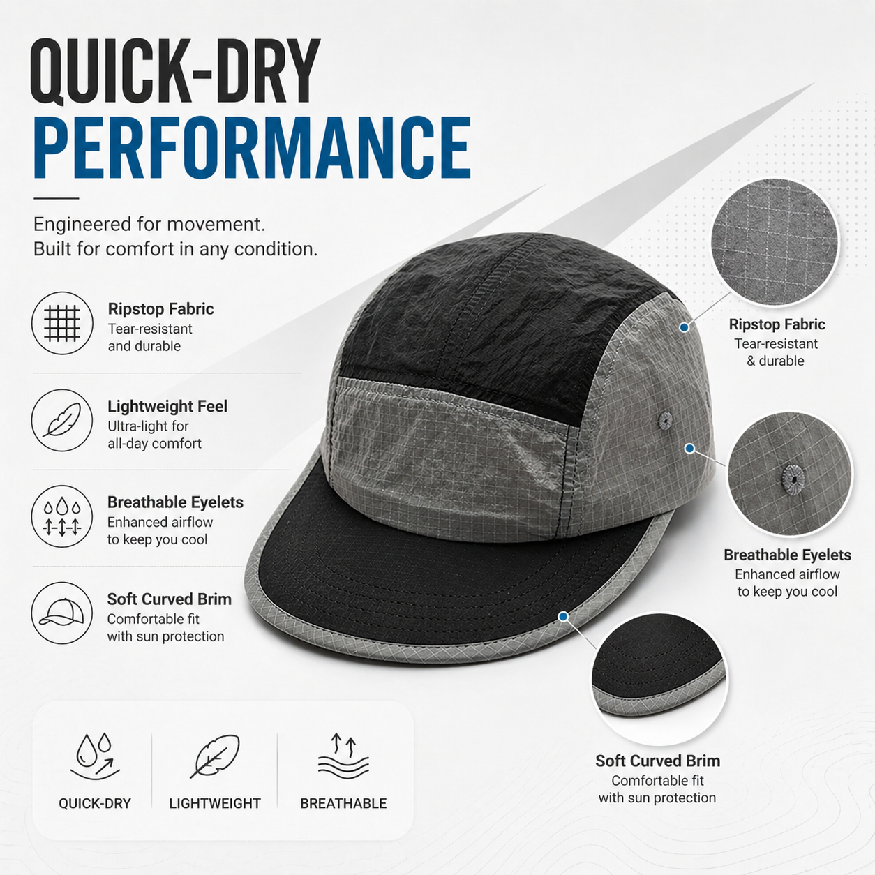 Unisex 5 Panel Camp Cap Ripsto - Corduroy Cap 5 Panel avaliação e preço