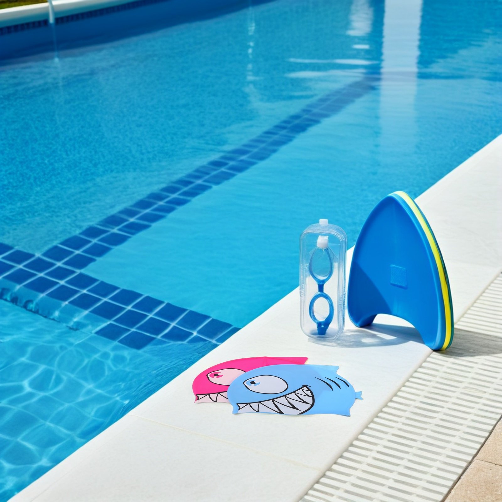 2Pcs Kids Fish Pattern Silicon - Swim Hat Silicone avaliação e preço