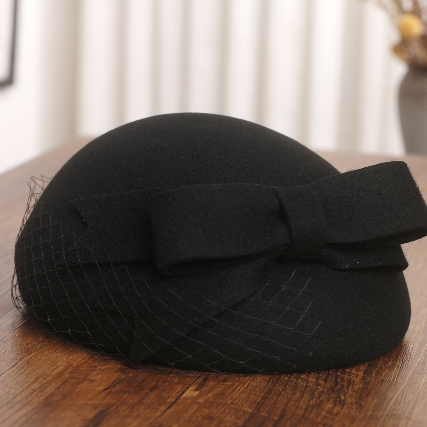 French Elegant Mesh-Bow Wool B - Beret French Wool avaliação e preço