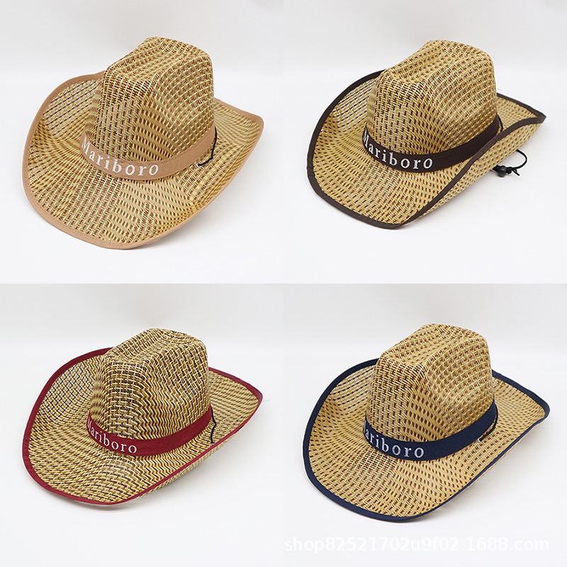 Men Retro Western Cowboy Summe - Cowboy Hat Straw avaliação e preço