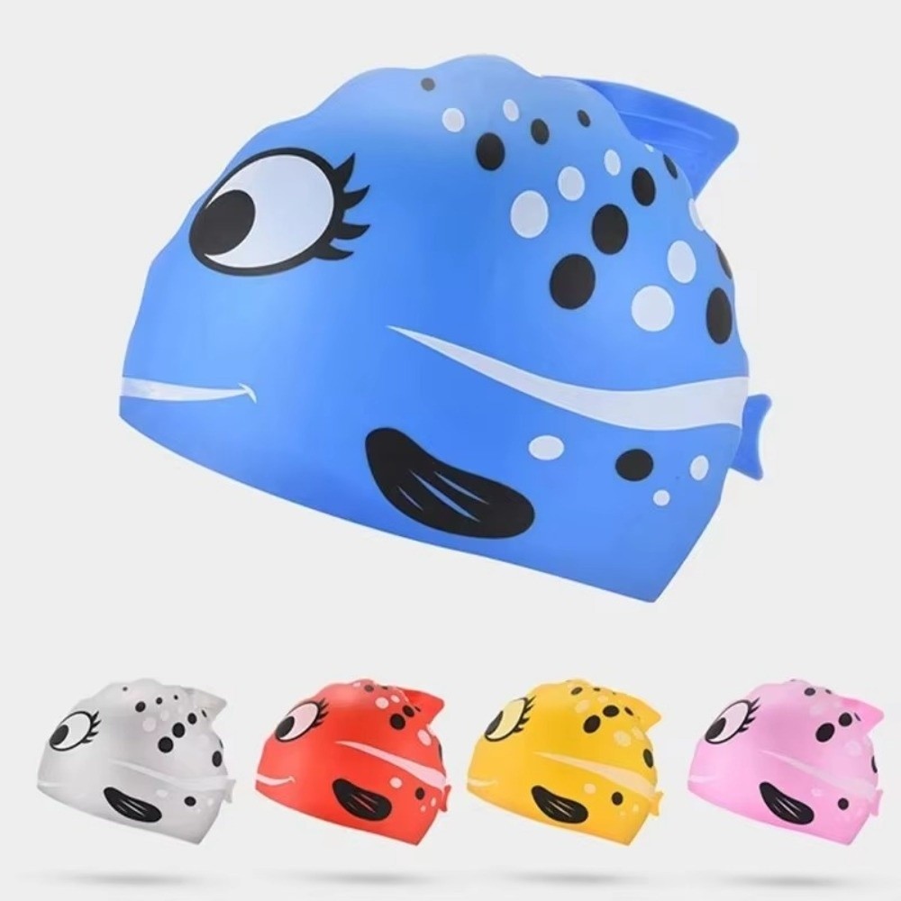Cute Elastic Children's Swimmi - Swim Hat Silicone avaliação e preço