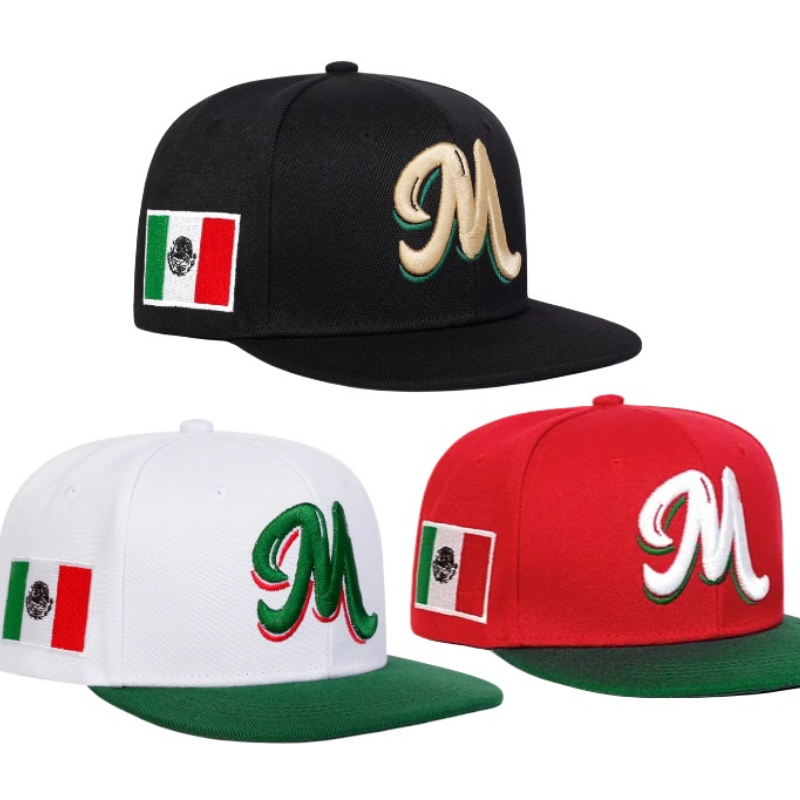 M Letter Embroidered Snapback  - Snapback Hat Flat avaliação e preço