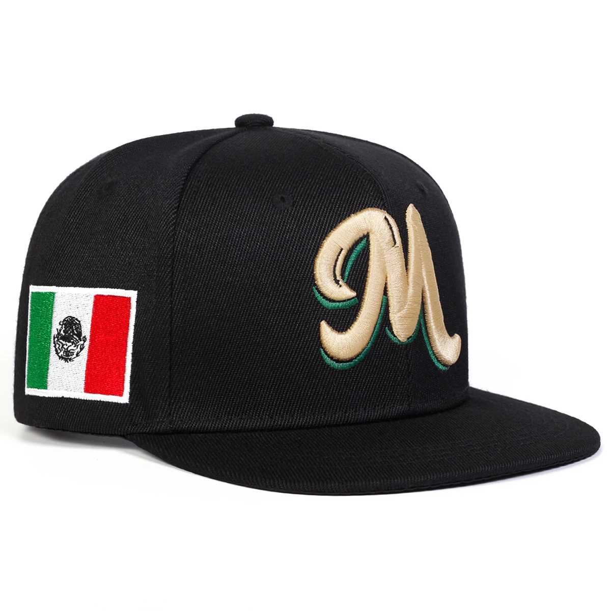 M Letter Embroidered Snapback  - Snapback Hat Flat avaliação e preço