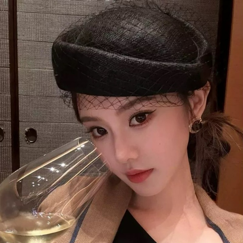 Fashion Mesh Flat Top Beret Ha - Beret French Wool avaliação e preço
