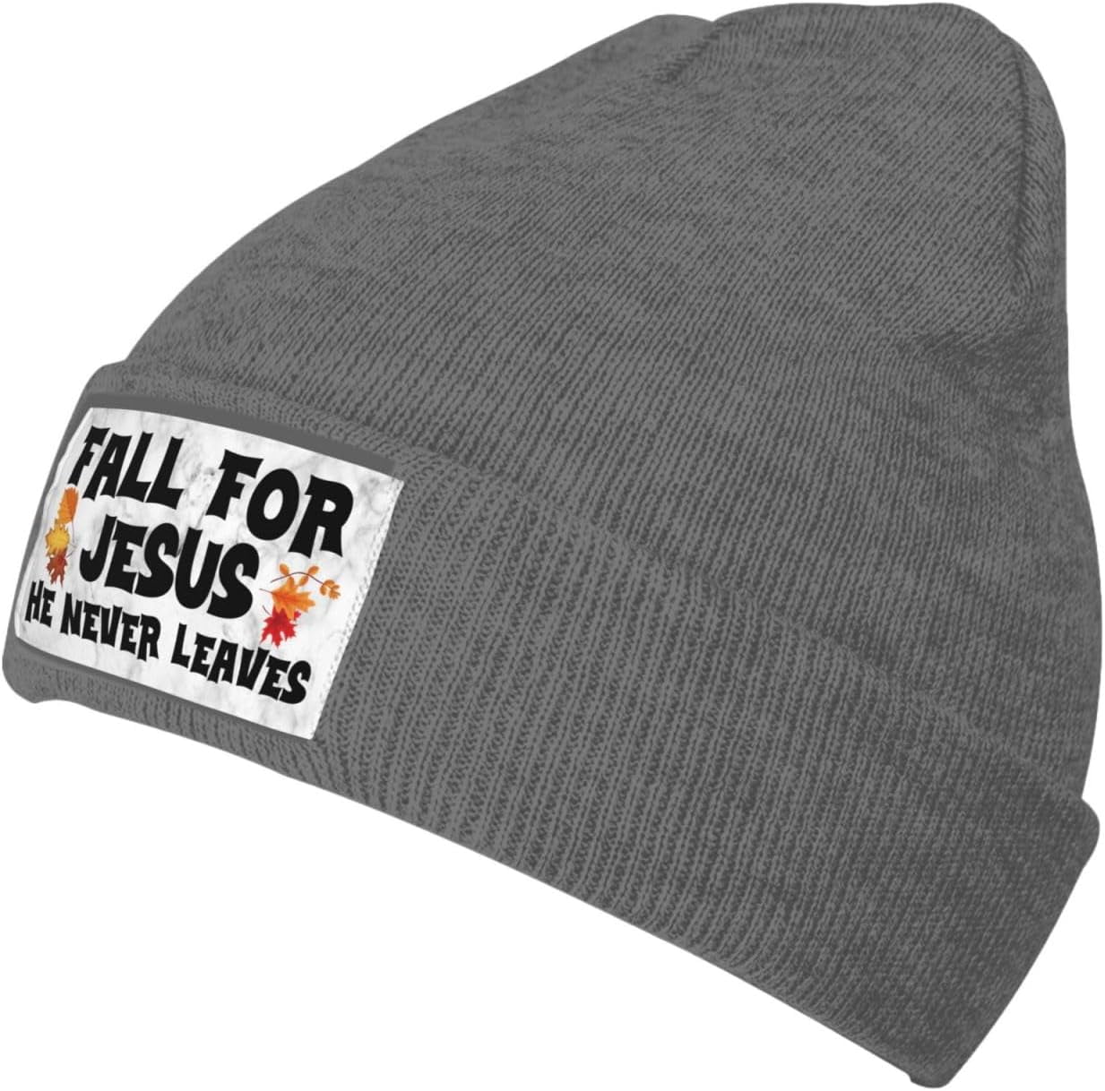 Fall For Jesus He Never Leaves - Beanie Cuffed Knit avaliação e preço