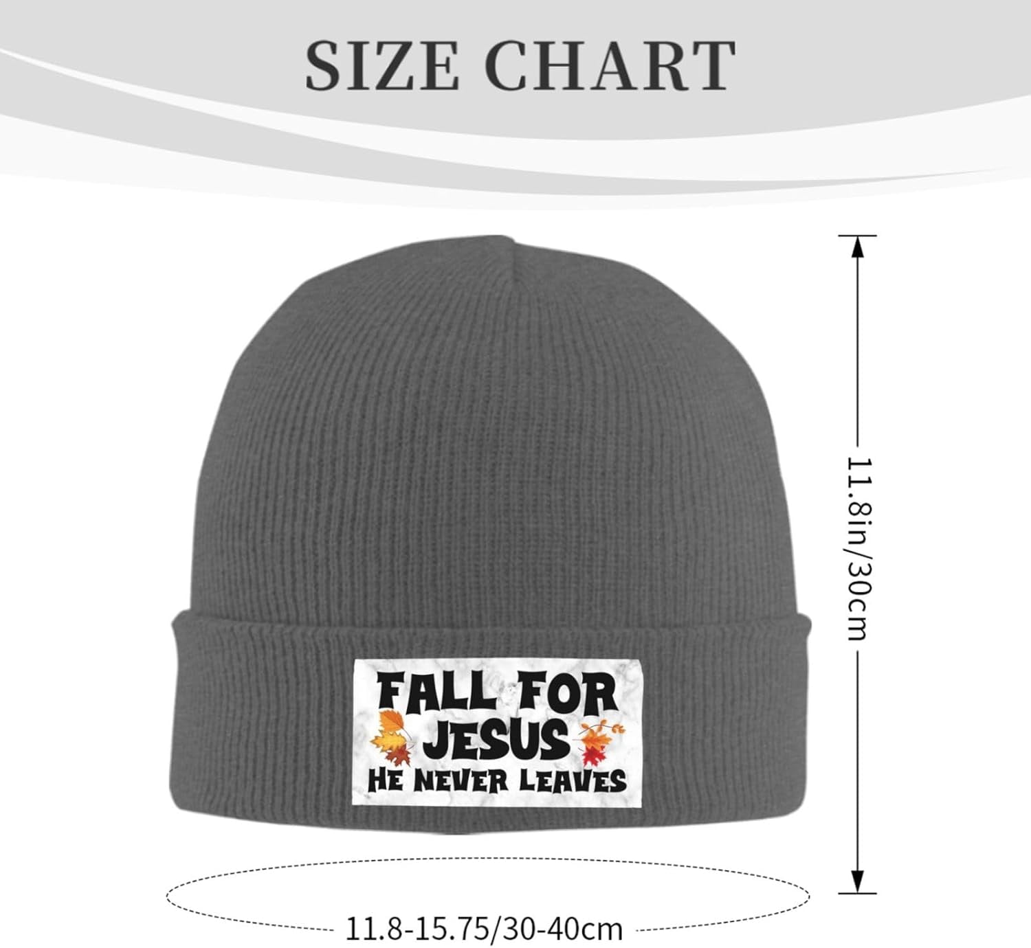 Fall For Jesus He Never Leaves - Beanie Cuffed Knit avaliação e preço