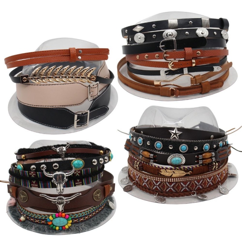 Retro Ethnic Style Belt, Headb - Cowboy Hat Straw avaliação e preço
