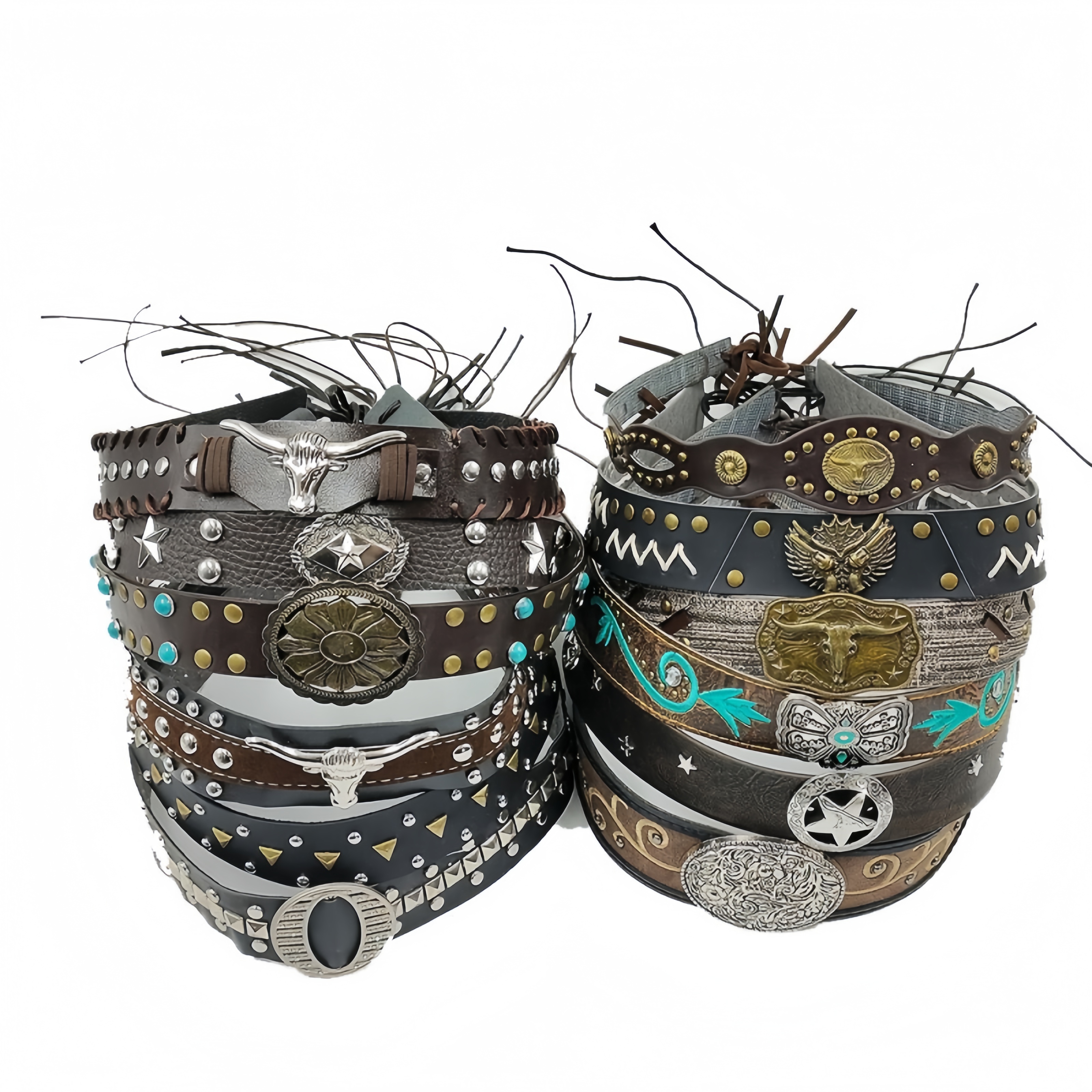 Retro Ethnic Style Belt, Headb - Cowboy Hat Straw avaliação e preço
