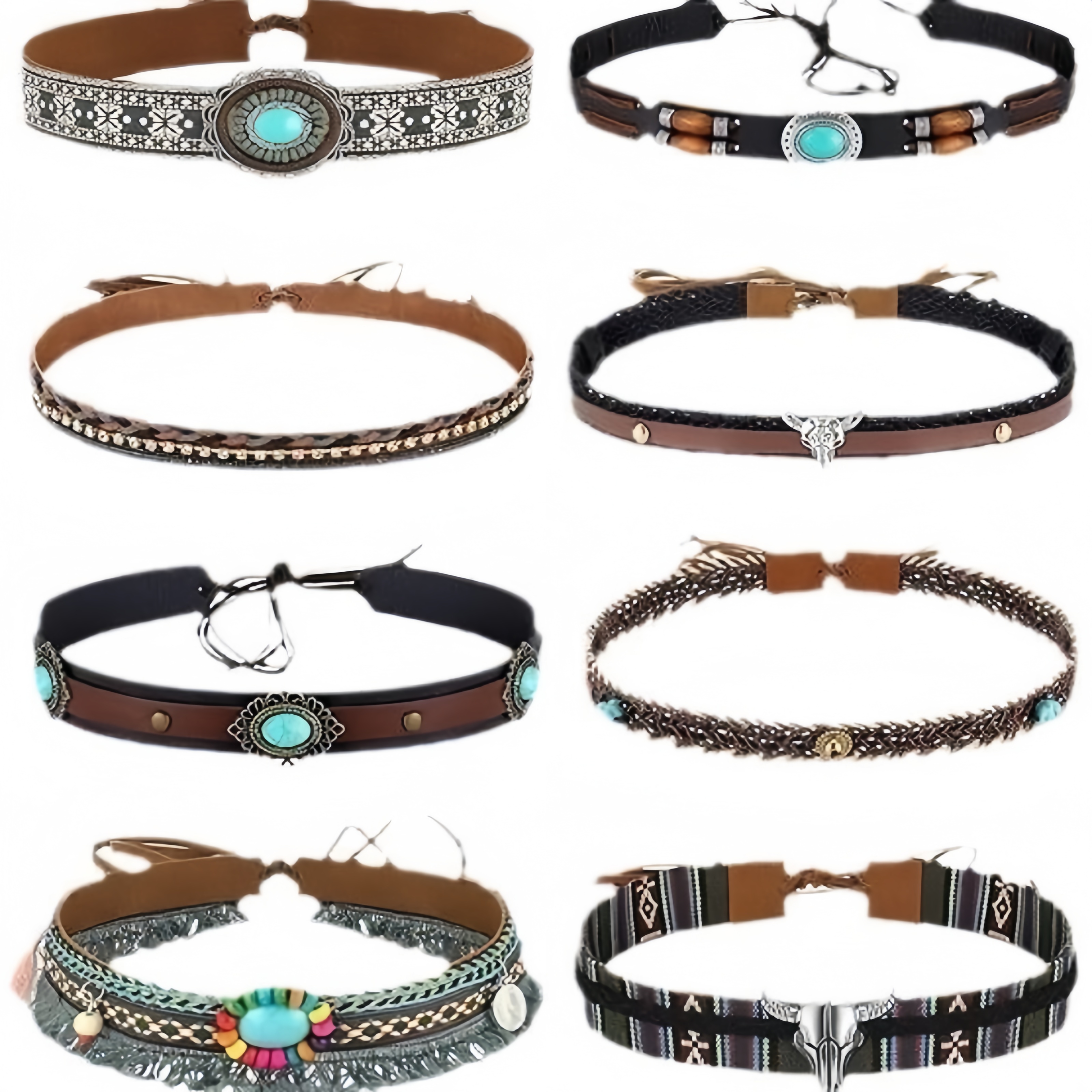 Retro Ethnic Style Belt, Headb - Cowboy Hat Straw avaliação e preço
