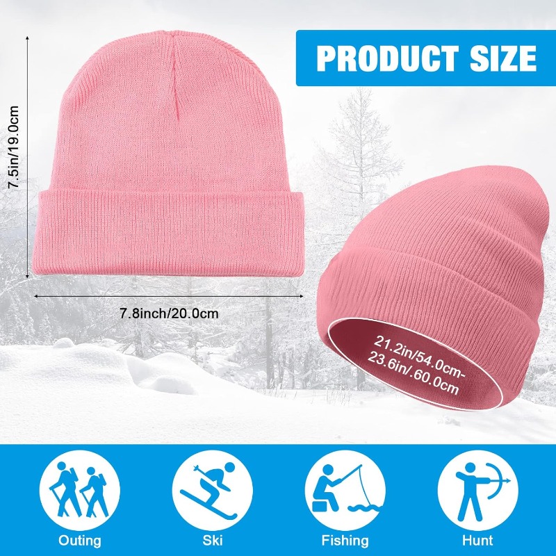 1pc Winter Warm Thick Beanie H - Beanie Cuffed Knit avaliação e preço