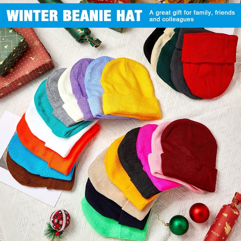 1pc Winter Warm Thick Beanie H - Beanie Cuffed Knit avaliação e preço