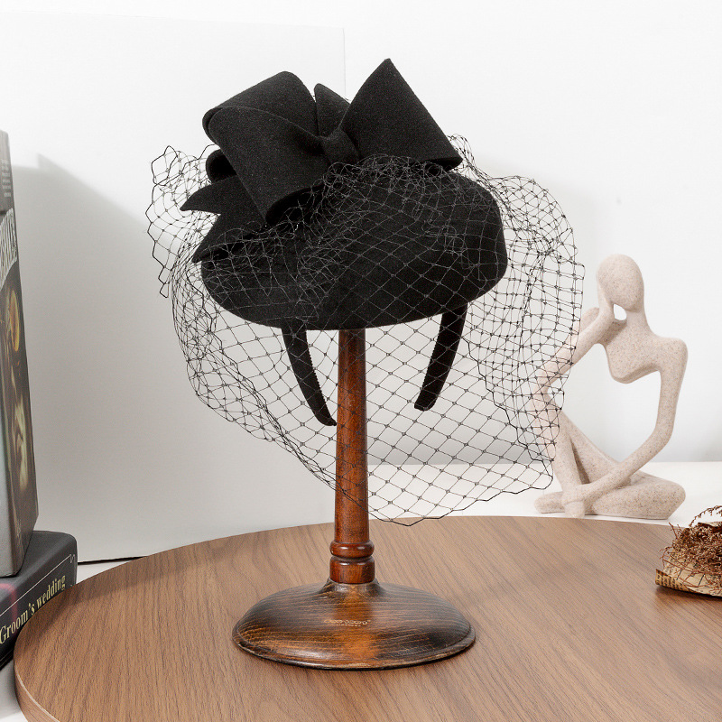 French Black Beret Fascinator  - Beret French Wool avaliação e preço
