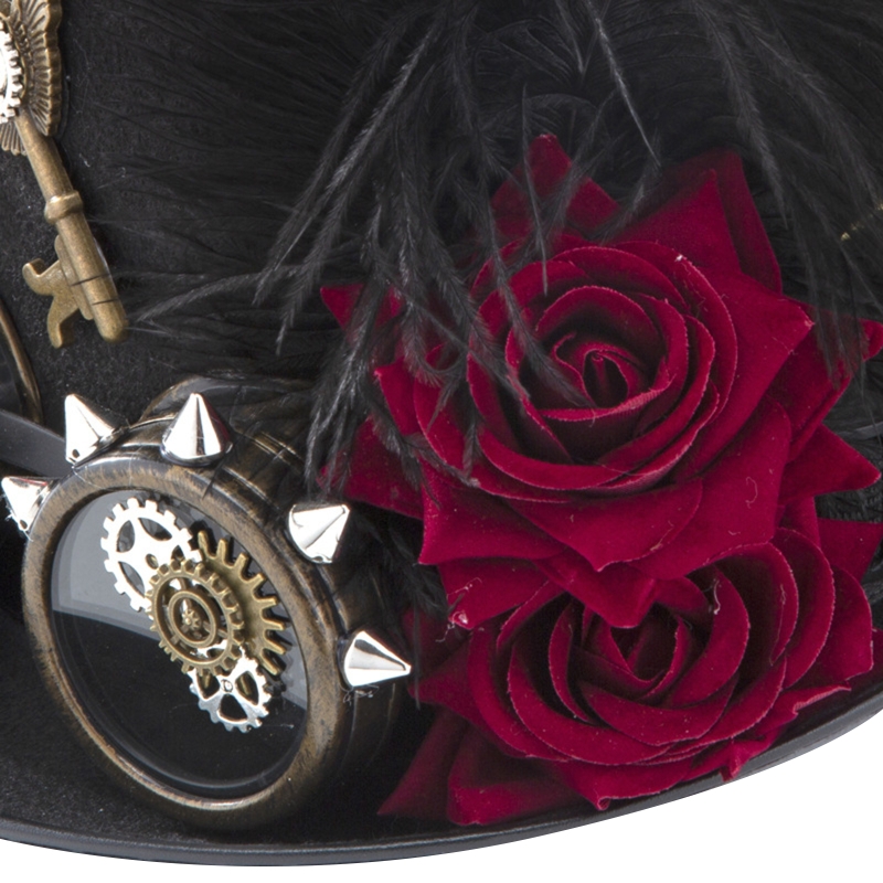 Y166 Vintage Steampunk Hat Top - Fedora Hat Wool avaliação e preço
