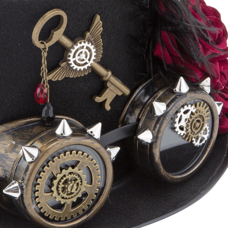Y166 Vintage Steampunk Hat Top - Fedora Hat Wool avaliação e preço