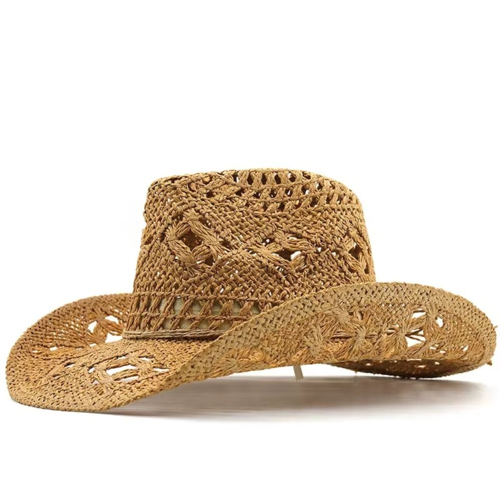 Vintage Wide Brim Hollow Straw - Cowboy Hat Straw avaliação e preço