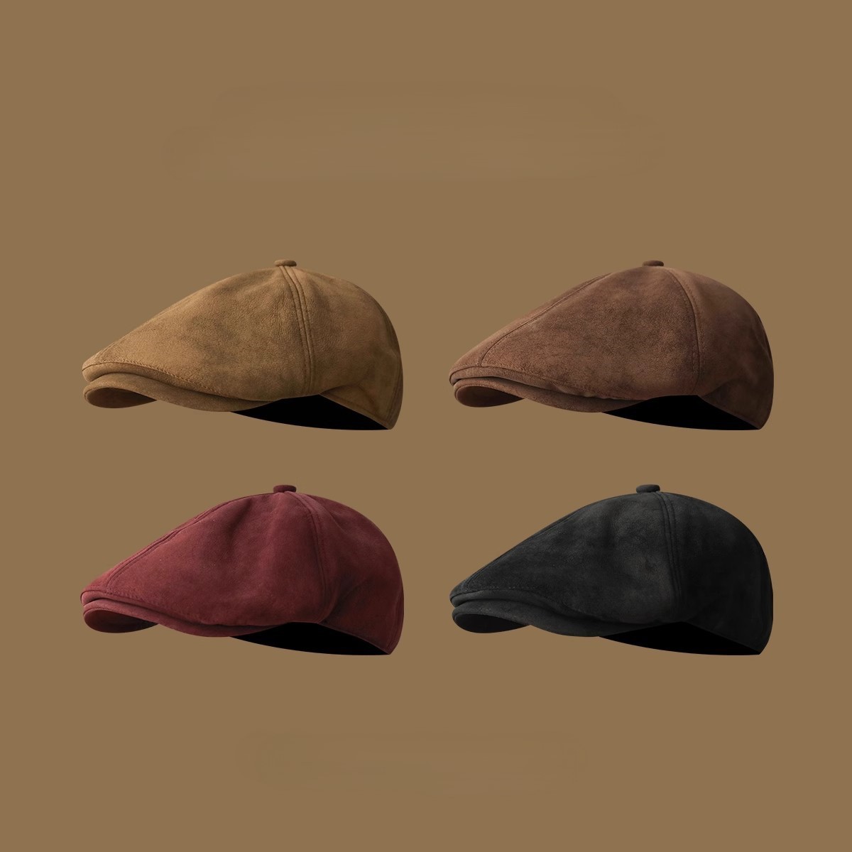 Vintage Suede Newsboy Cap Men  - Newsboy Cap Ivy avaliação e preço