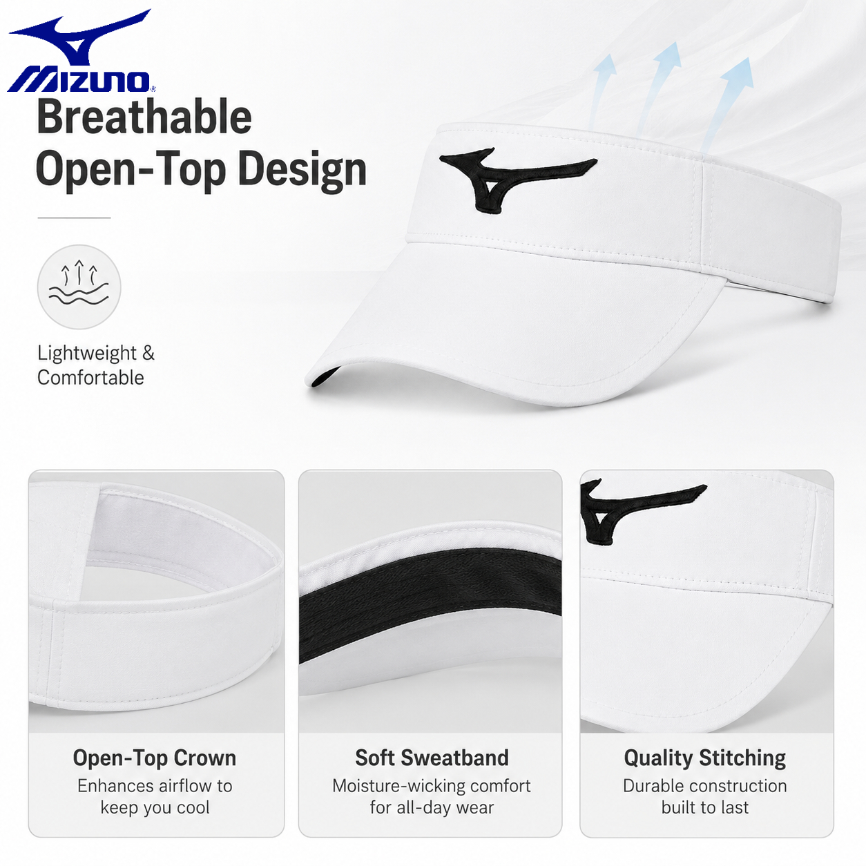 Mizuno Mens Golf Cap Hollow To - Running Cap Lightweight avaliação e preço