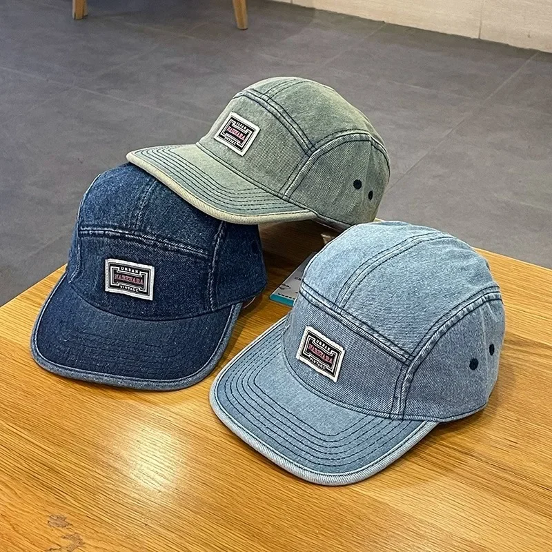 Vintage Flat Brim Denim Baseba - Corduroy Cap 5 Panel avaliação e preço