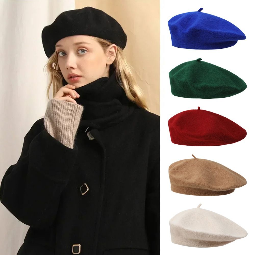 Fashion Warm Winter Wool Beret - Beret French Wool avaliação e preço