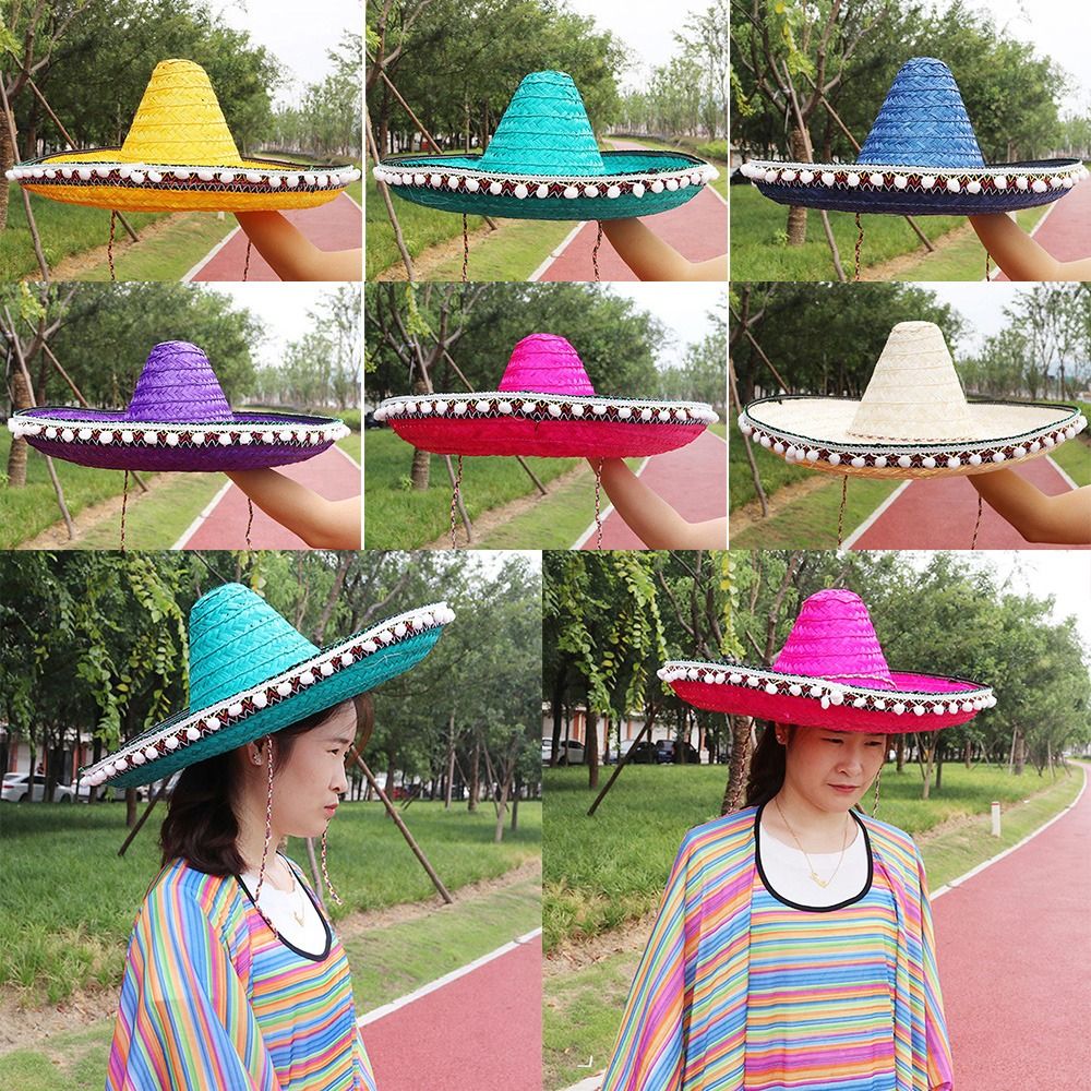 Mexican Style Straw Hats Wide  - Sun Hat Wide Brim avaliação e preço