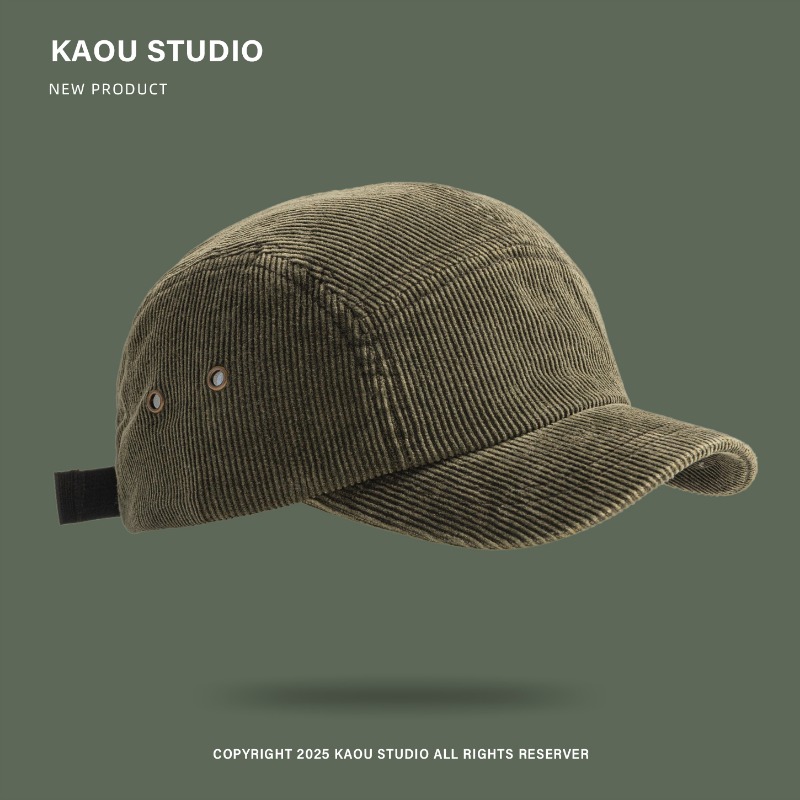 Japanese Retro Solid Color Cor - Corduroy Cap 5 Panel avaliação e preço