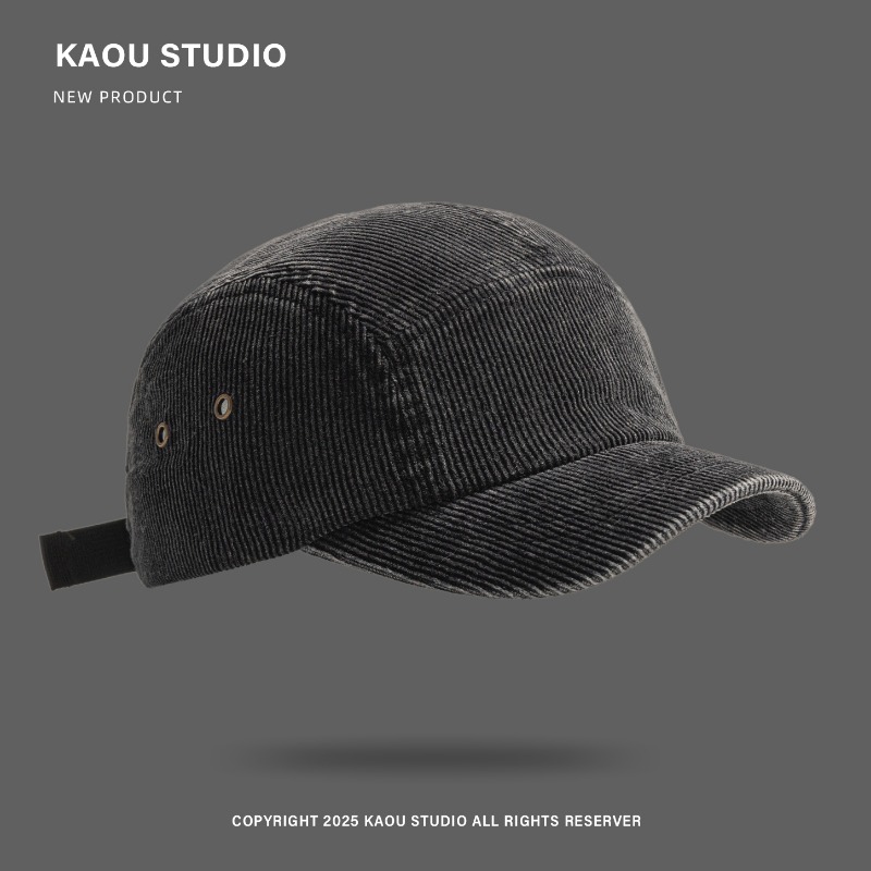 Japanese Retro Solid Color Cor - Corduroy Cap 5 Panel avaliação e preço
