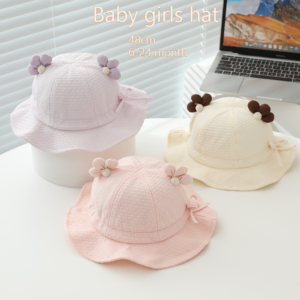 Baby Girls Sun Hat 48cm 6-24 M - Bucket Hat Cotton avaliação e preço