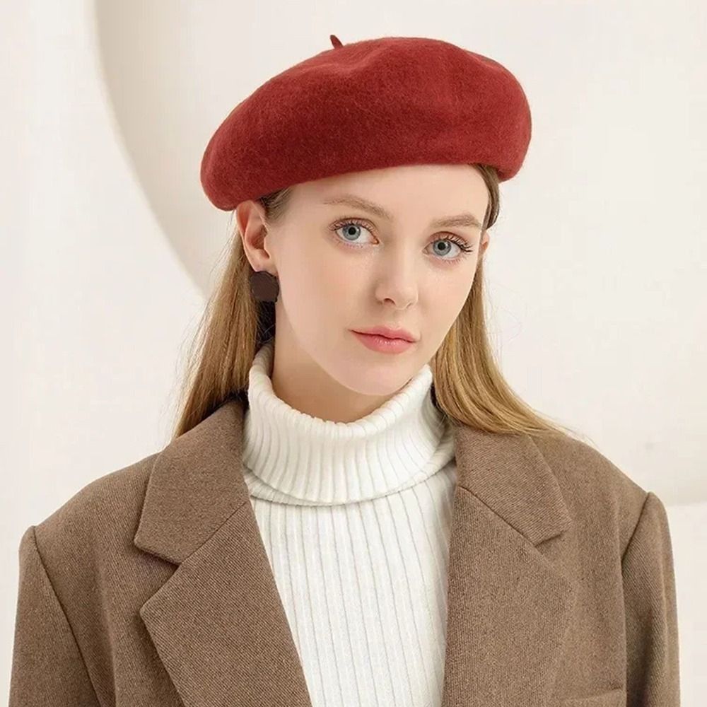 Fashion Warm Winter Wool Beret - Beret French Wool avaliação e preço