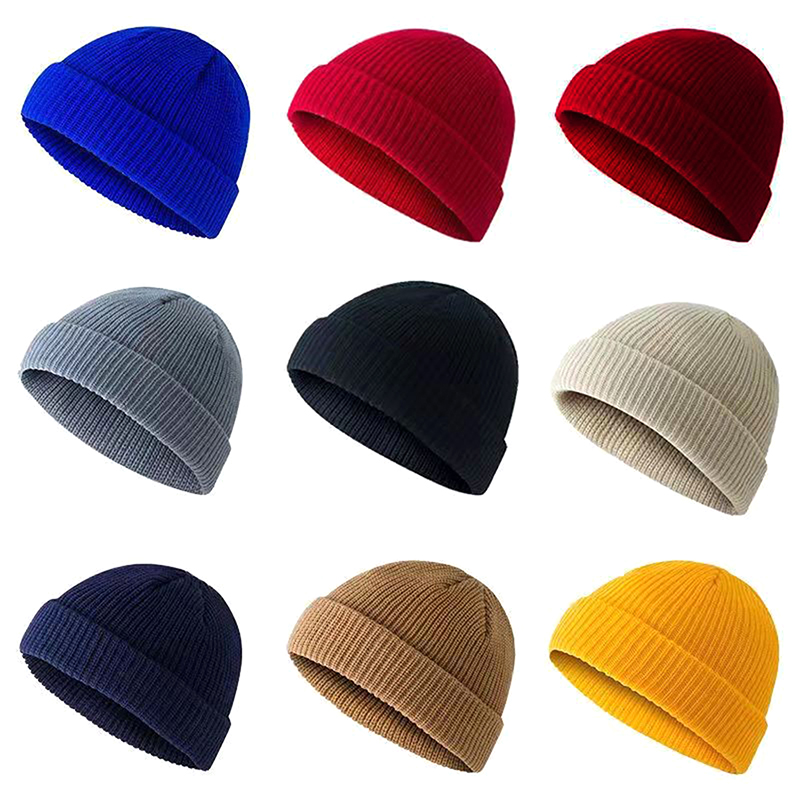 1Pcs Winter Warm Unisex Wool B - Beanie Cuffed Knit avaliação e preço