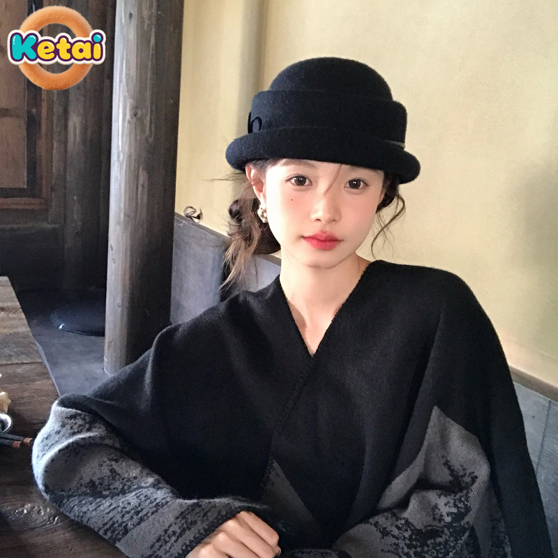 Black Wool Top Hat Beret Women - Beret French Wool avaliação e preço
