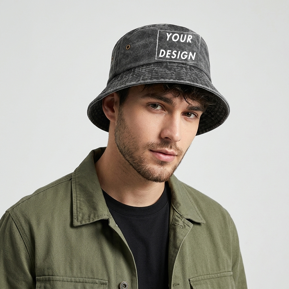 Custom Washed Vintage Bucket H - Bucket Hat Cotton avaliação e preço