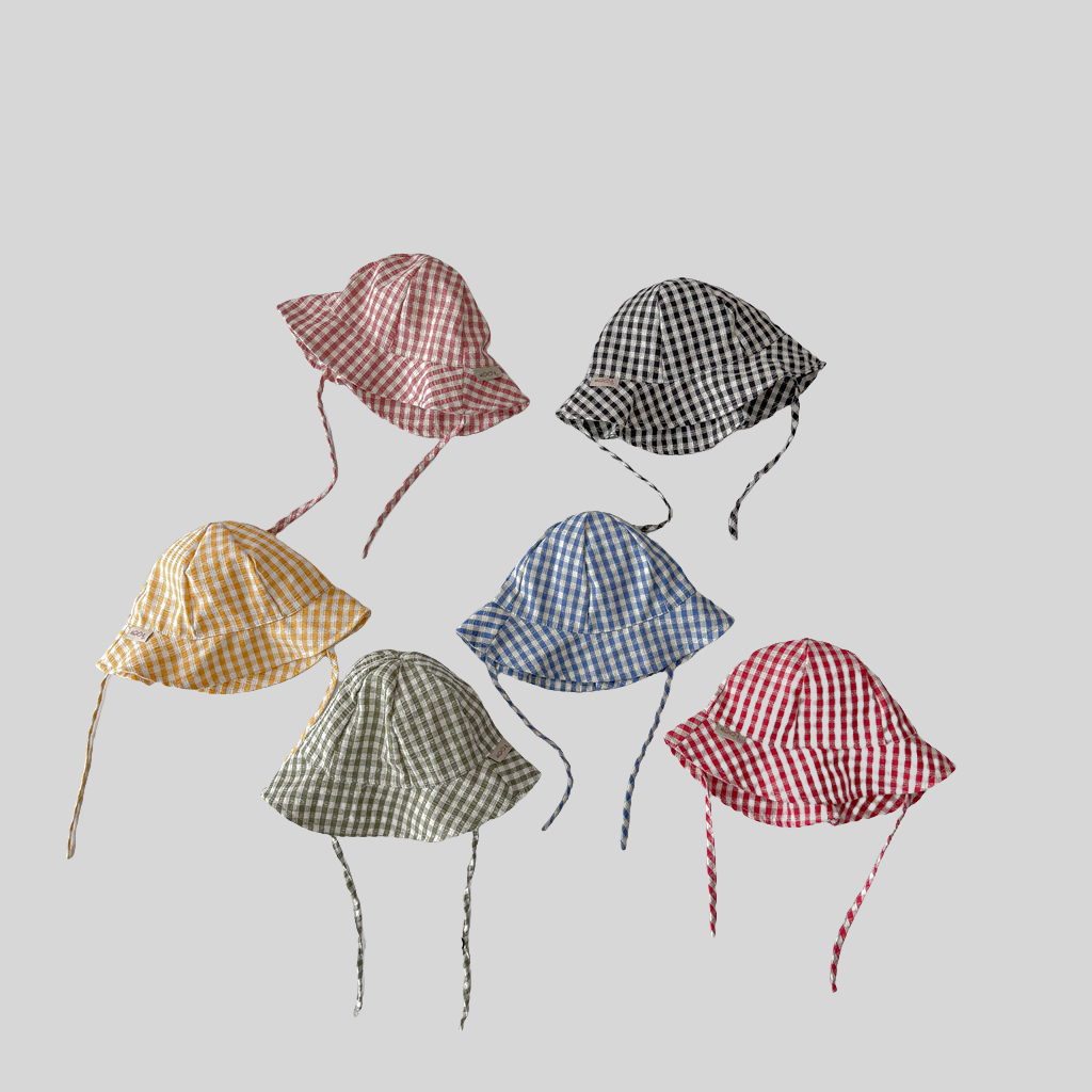 Ins Style Plaid Baby Bucket Ha - Bucket Hat Cotton avaliação e preço