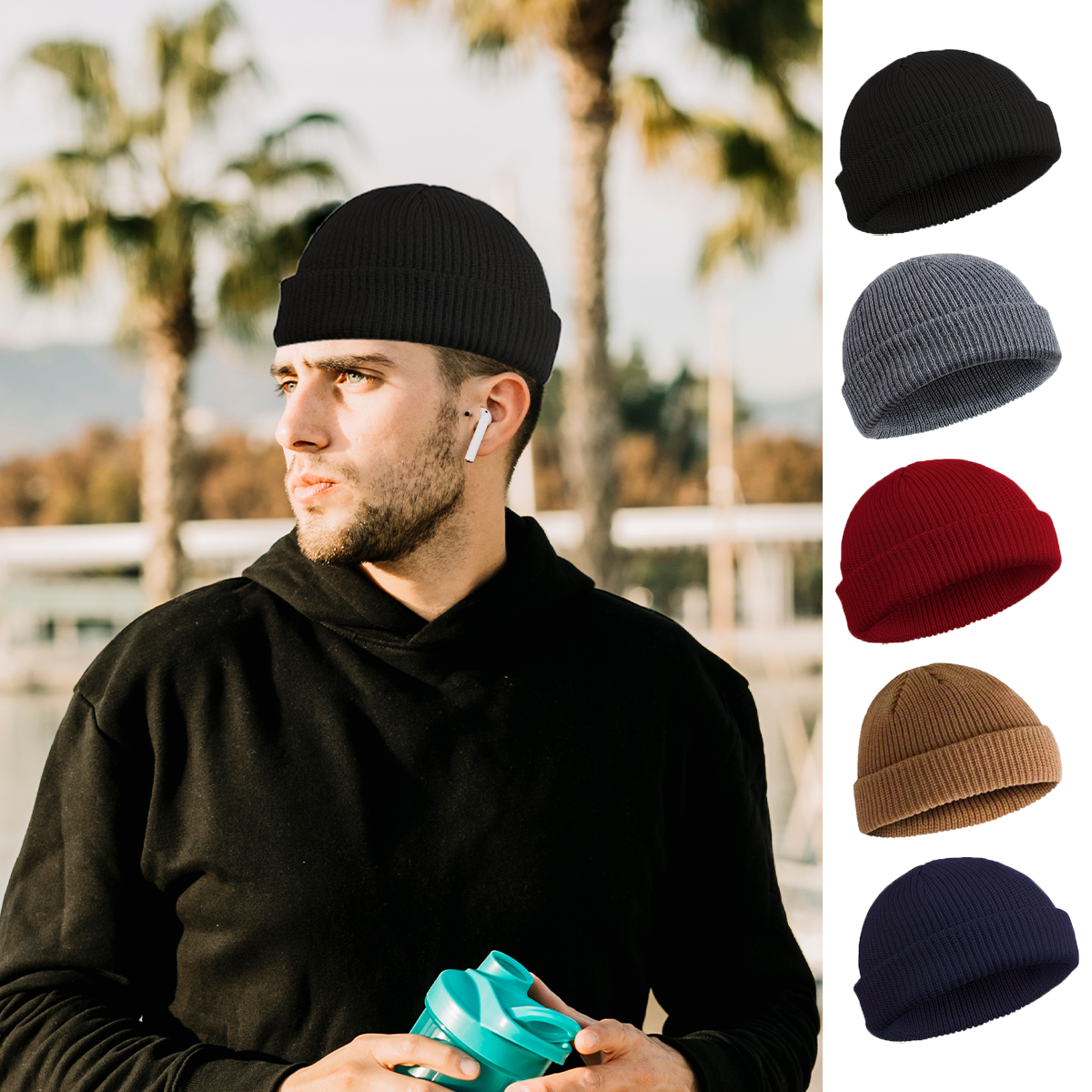 Winter Knitted Hat Warm Outdoo - Beanie Cuffed Knit avaliação e preço